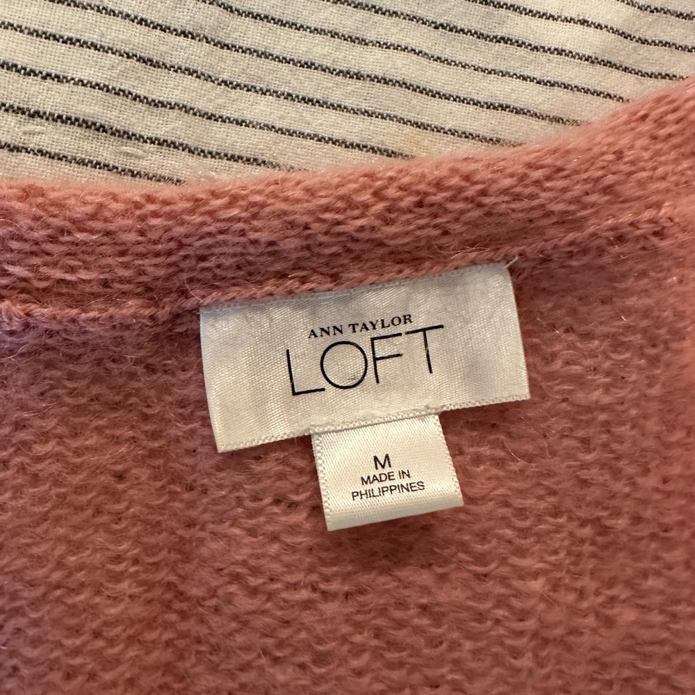 LOFT Pink Sweater Cardigan